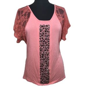 Daytrip Lace & Bead Embellished Top Large